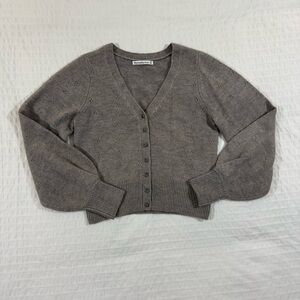 Abercrombie & Fitch Gray Button-Up Women's Sweater